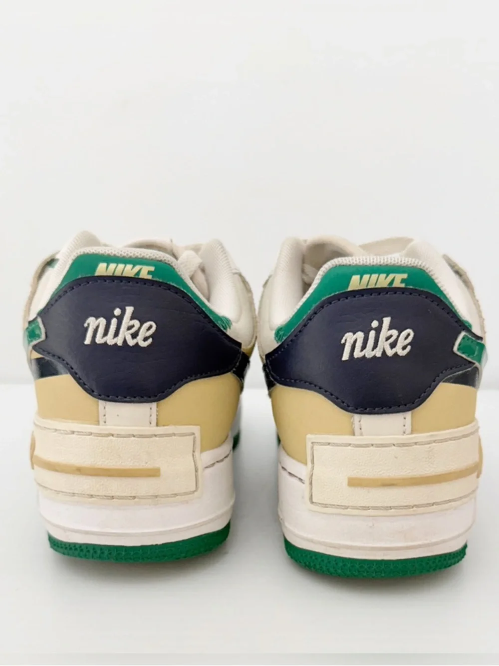 Nike Air Force 1 Shadow Women's Sneakers - White/Malachite/Sesame - 8